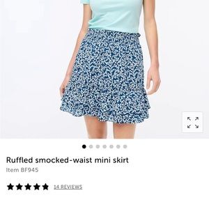 J Crew Ruffle Smock Waist Skirt
